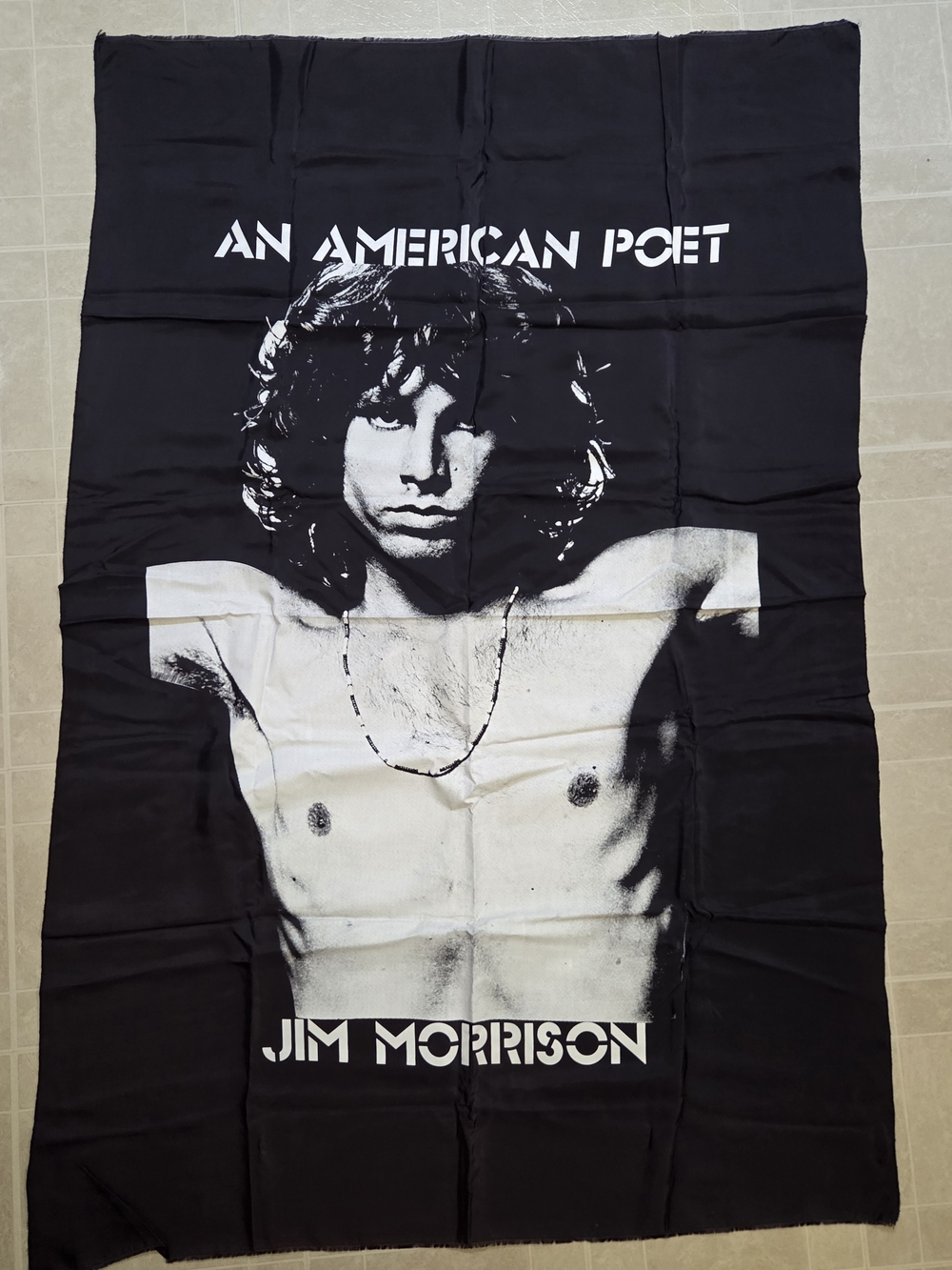 Vintage Jim Morrison An American Poet Wall art Tapestry 37x55 Inch